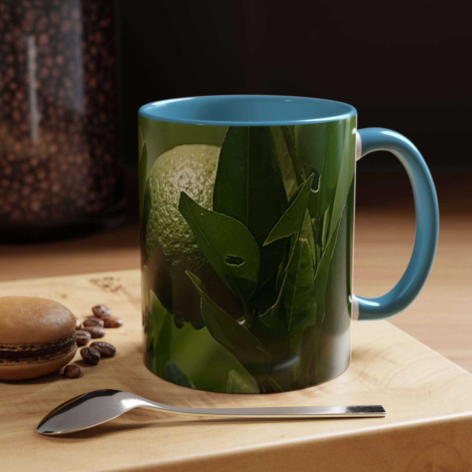 Fruit Mug - 11oz, vibrant design, glossy finish, dishwasher safe, C-shaped handle.