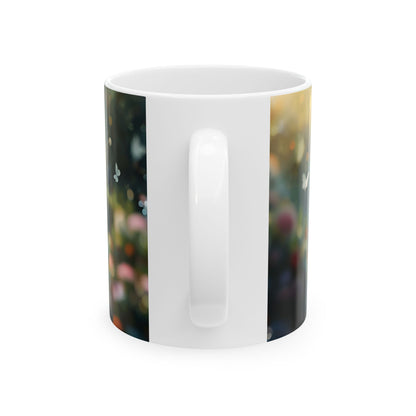 Ceramic Mug — Enchanted Garden Temple with Butterflies, 11oz & 15oz