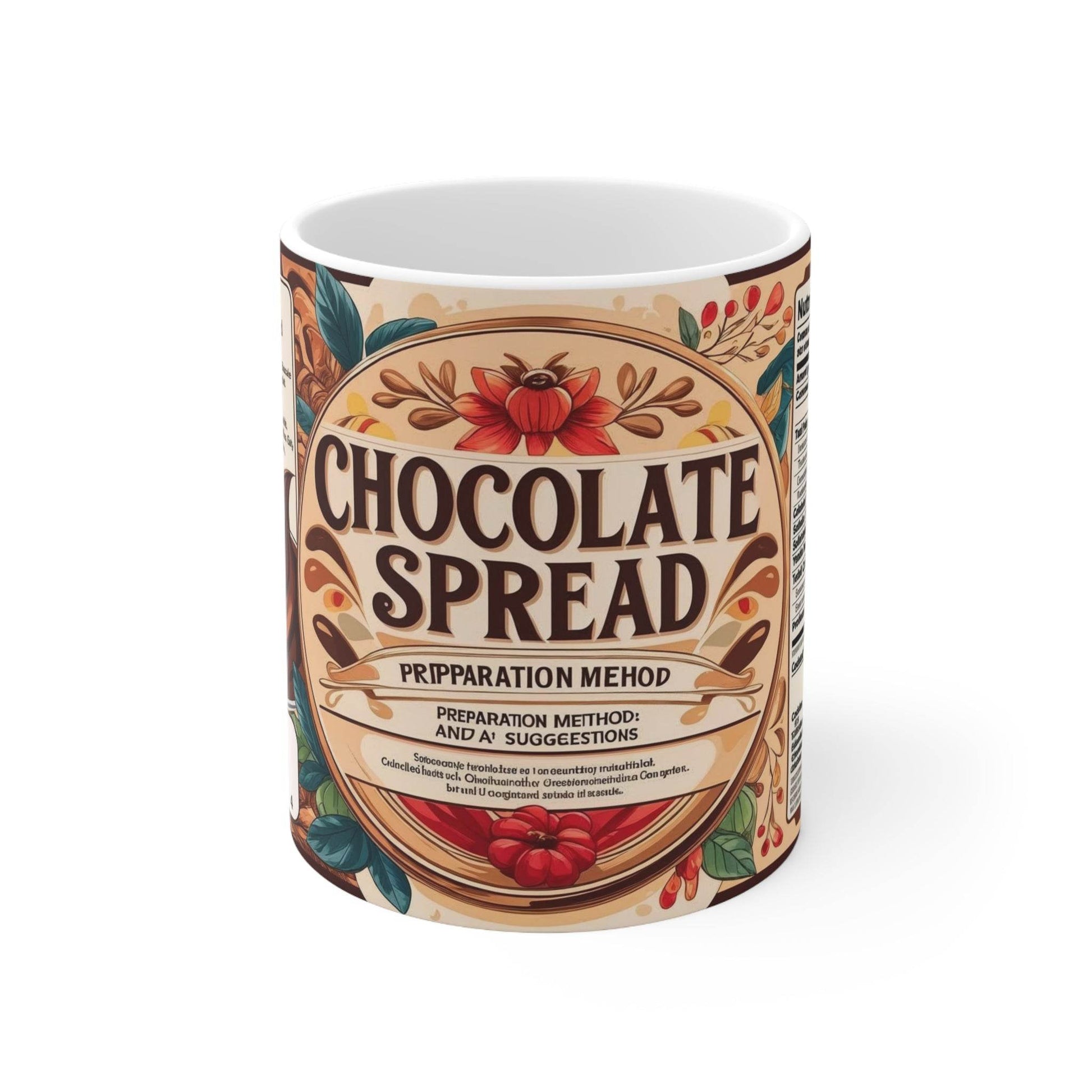 Mug - Chocolate Spread Design Ceramic Coffee Cup - A Pretty Print
