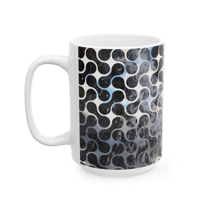 Geometric Swirl Ceramic Coffee Mug (11oz, 15oz)