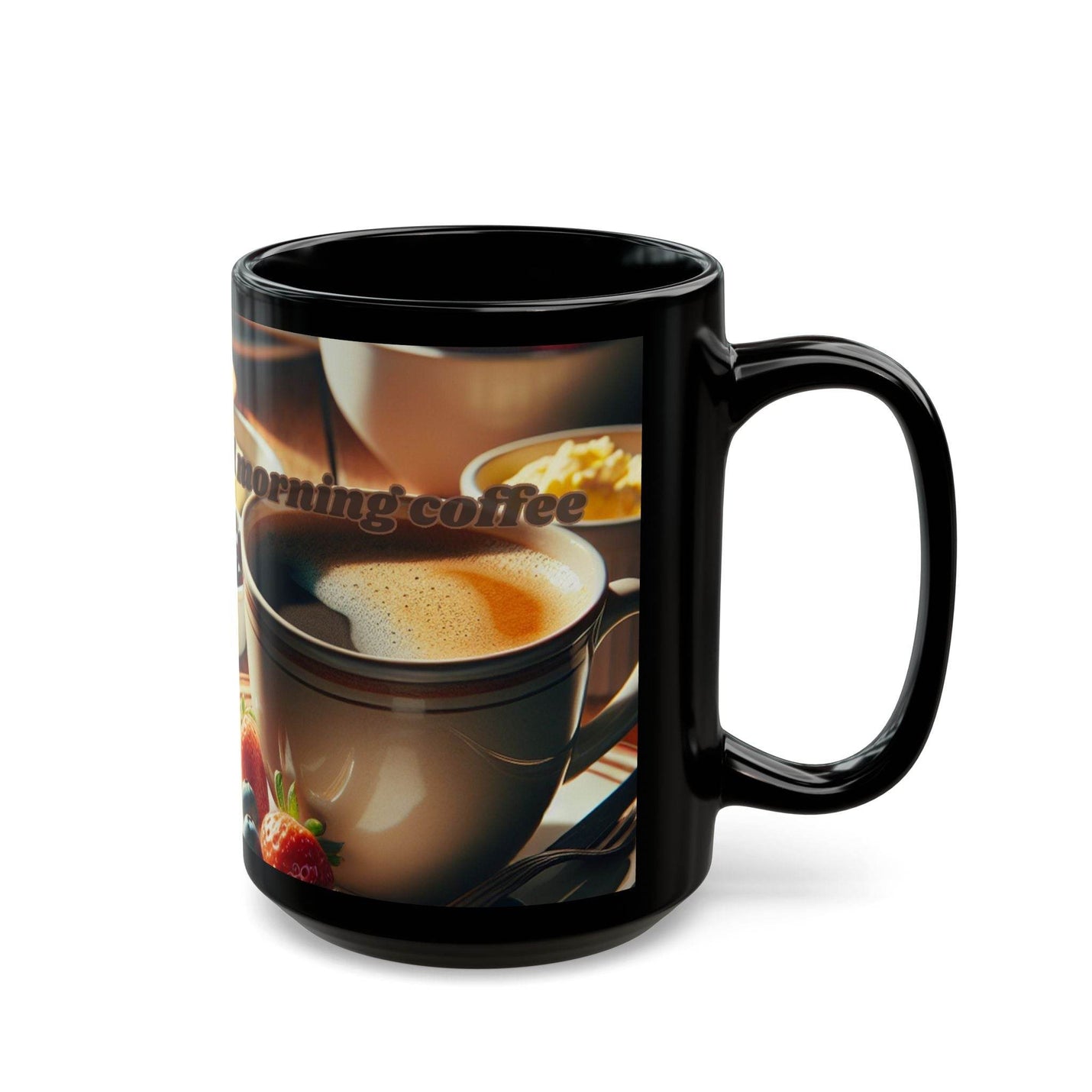 Coffee Mug - Freshly Made Good Morning Coffee - Black - A Pretty Print