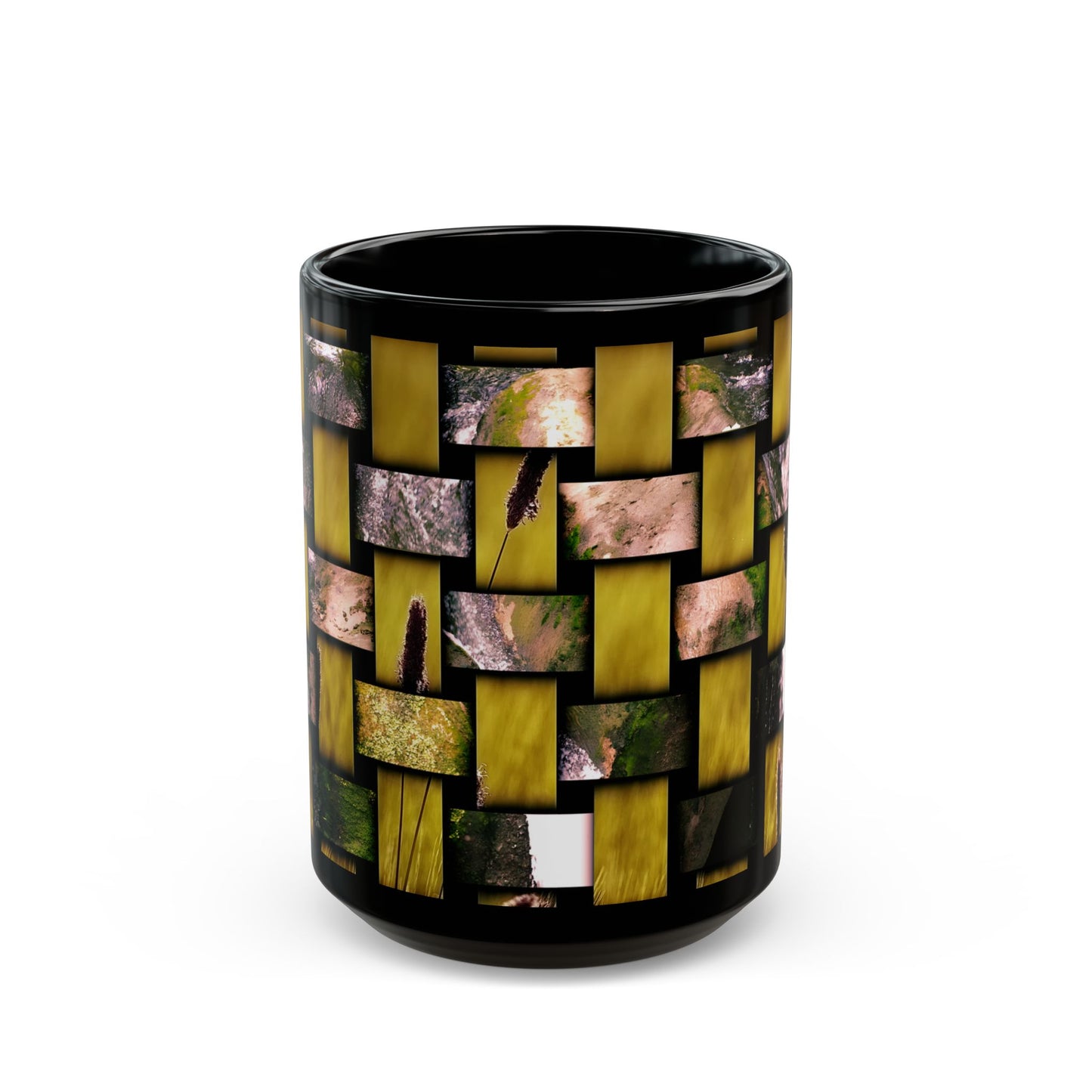 Black Ceramic Mug — Woven nature photos