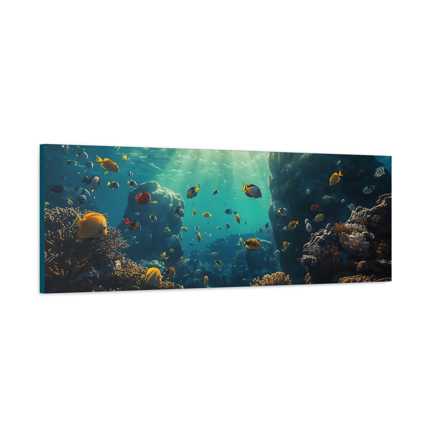 Underwater Reef Panorama Canvas - Tropical Fish Ocean Wall Art