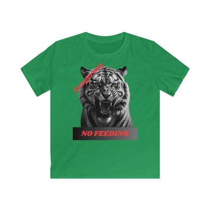 Only For The Brave - Kids Graphic Tee - Youth Tiger 'Dangerous: No Feeding' Tee - A Pretty Print
