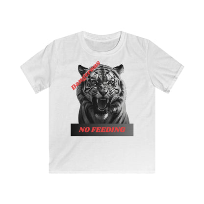 Only For The Brave - Kids Graphic Tee - Youth Tiger 'Dangerous: No Feeding' Tee - A Pretty Print