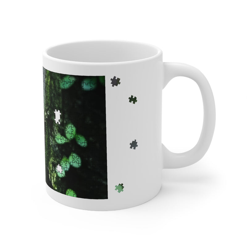 Diploderma Keramikbecher mit Puzzleteil-Motiv – Kaffeebecher mit botanischem Motiv
