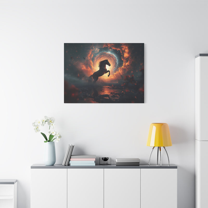 Mystic Stallion Canvas Wall Art - Horse Sunset Fantasy