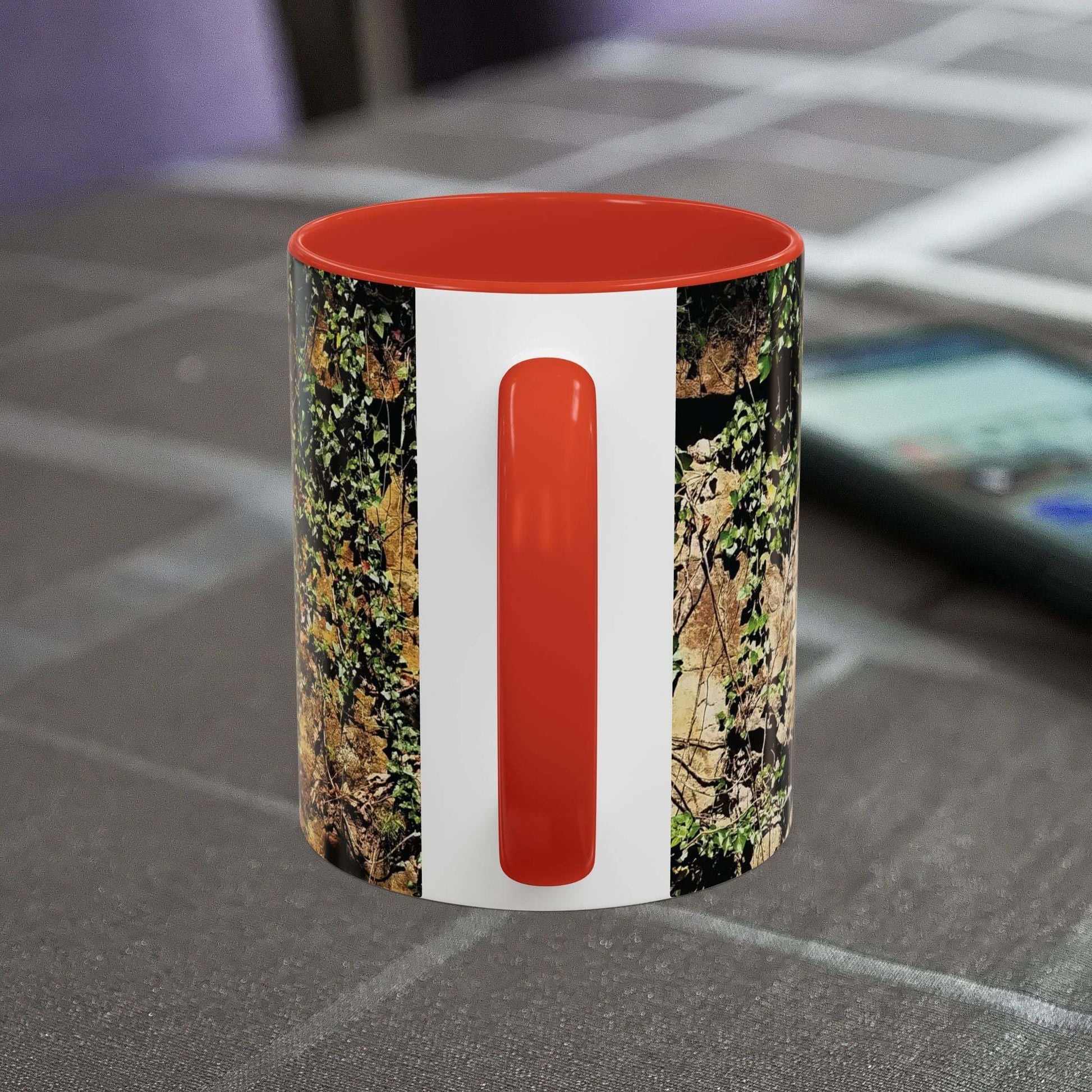 Overgrown Rocks Adventure Mug with nature-inspired design, perfect for climbers and outdoor enthusiasts.
