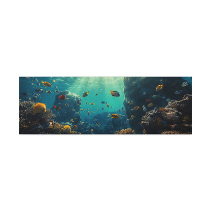 Underwater Reef Panorama Canvas - Tropical Fish Ocean Wall Art