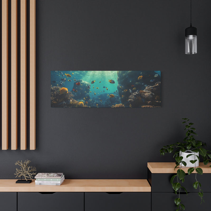 Underwater Reef Panorama Canvas - Tropical Fish Ocean Wall Art