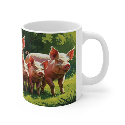 Coffee Cups - Cute Pigs Design - A Pretty Print