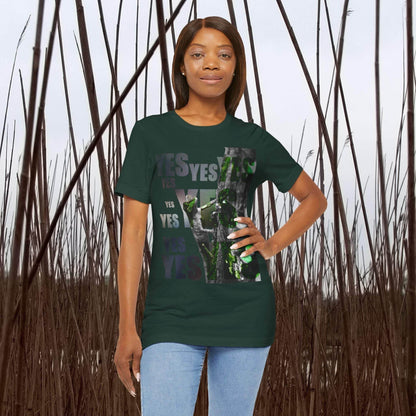 Diploderma Nature Print Unisex Tee, Yes and No Graphic Shirt, Men's Women's Summer Top, Gender Neutral T-shirt, Environmental Print Shirt, Earthy - A Pretty Print