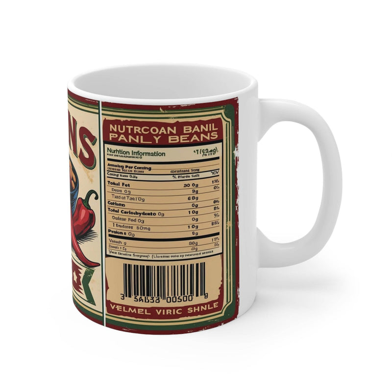 Lustiger 325ml Keramik-Becher mit buntem Chilibohnendose-Motiv, um Ihre Geschirrsammlung aufzupeppen.