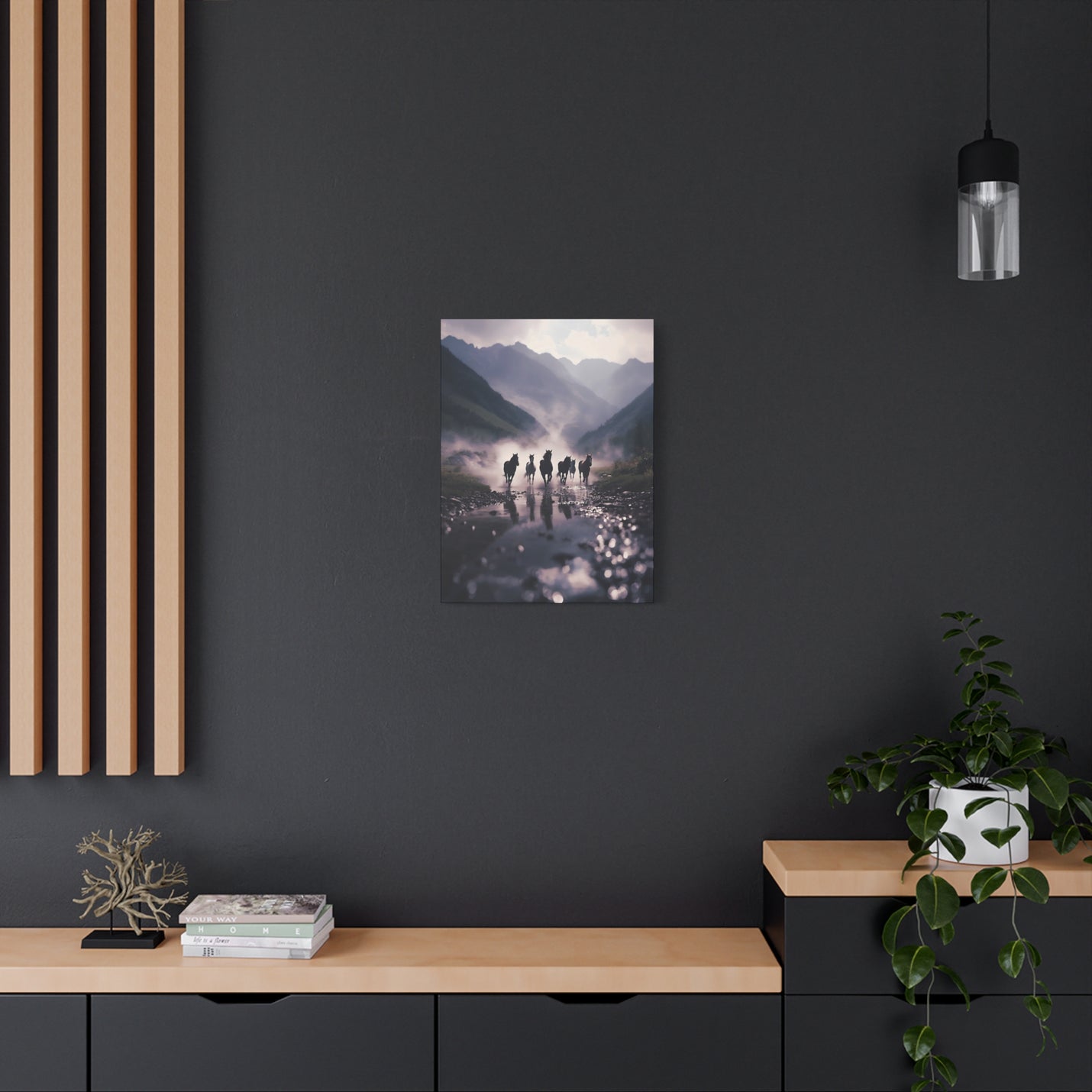 Muted tone 18″ x 24″ | 45.72 cm x 60.96 cm landscape canvas print with a 1.25″ | 3.18 cm modern stretched presentation.