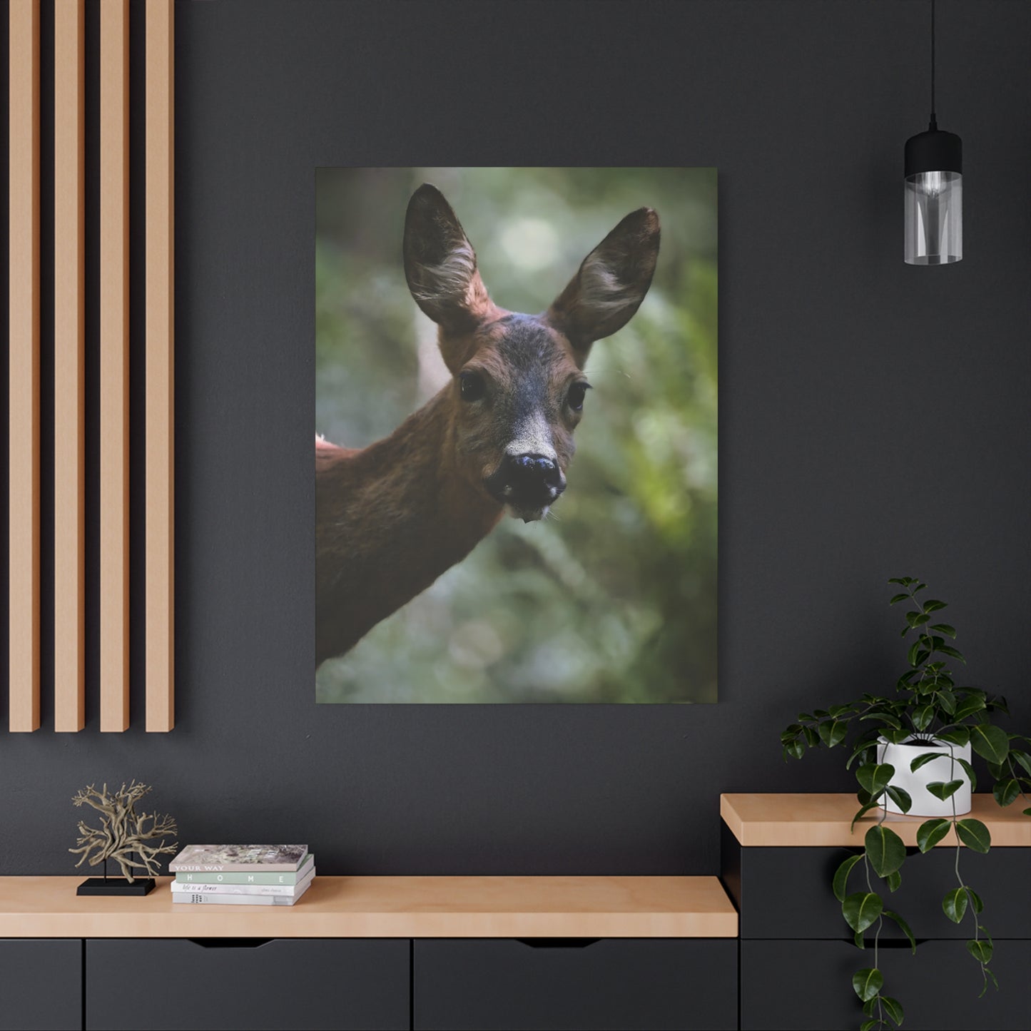 Deer Portrait Matte Canvas Print — Stretched Wall Art for Nature Lovers