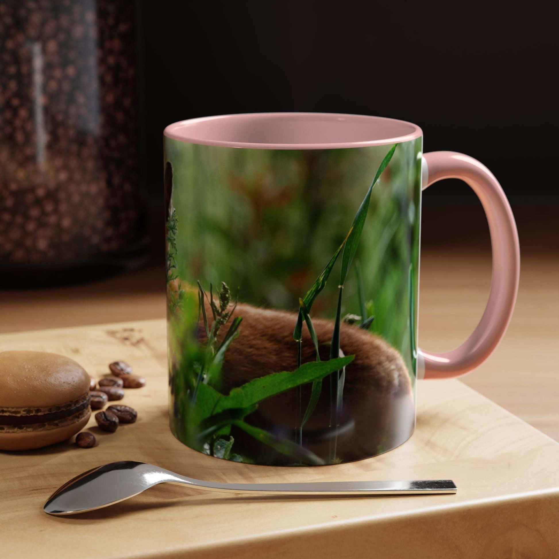 Fox-inspired accent coffee mug with nature design, perfect for wildlife decor and gifting.