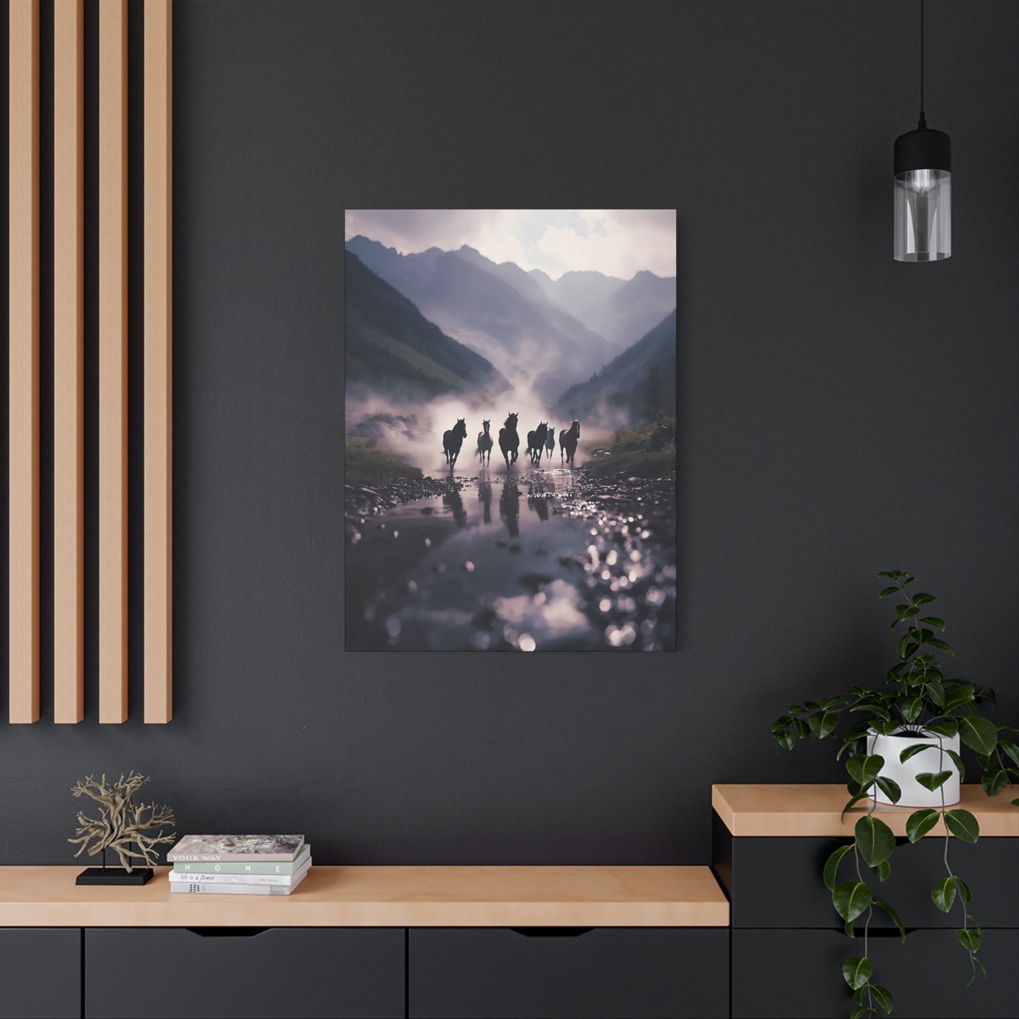 Muted tone 30″ x 40″ | 76.20 cm x 101.60 cm landscape canvas print with a 1.25″ | 3.18 cm modern stretched presentation.