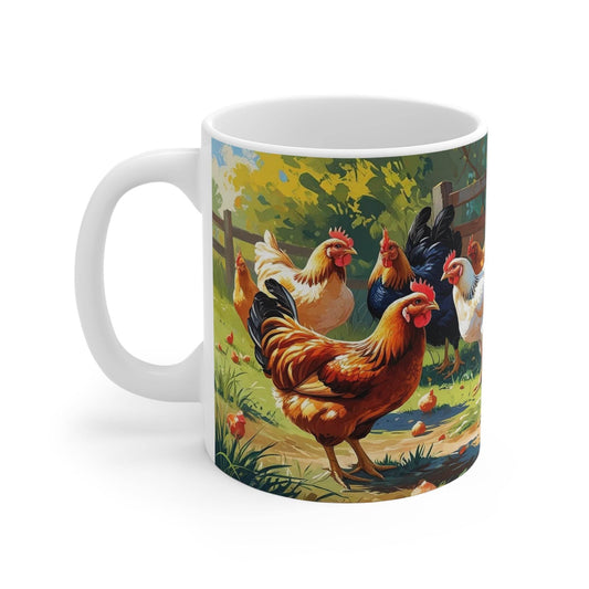 Chicken Mug - Ceramic Coffee Cup - A Pretty Print