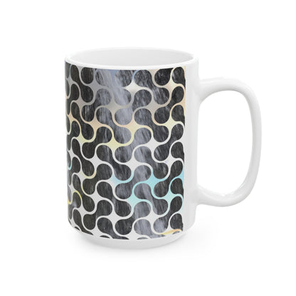 Geometric Swirl Ceramic Coffee Mug (11oz, 15oz)