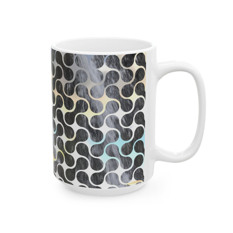 Geometric Swirl Ceramic Coffee Mug (11oz, 15oz)