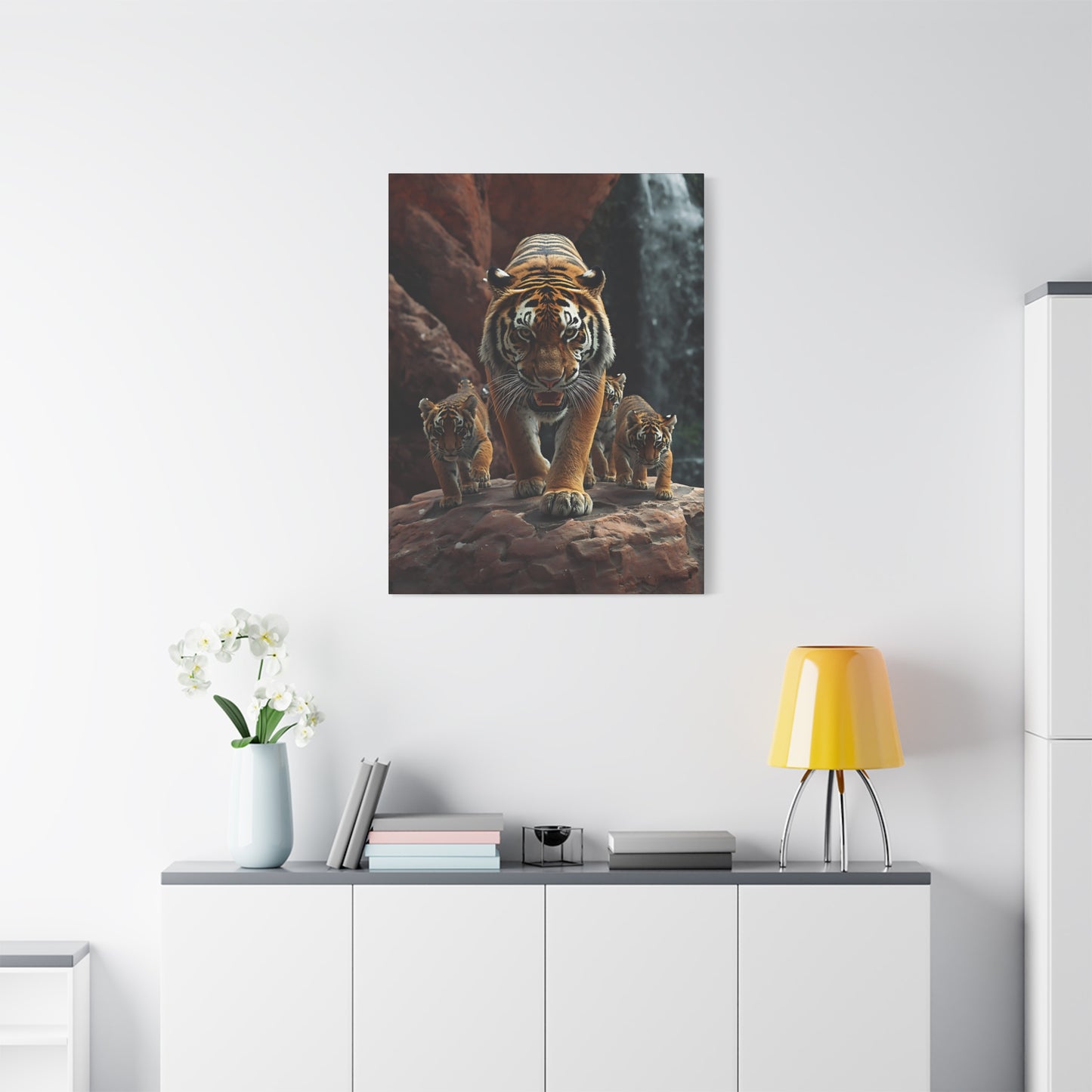 Tiger Family Canvas Print - Stretched Matte Wall Art