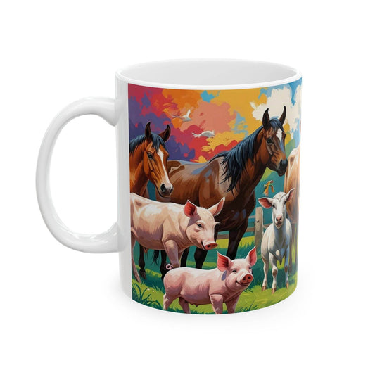Mug Farm Animals Ceramic Cup - Gift for Animal Lovers - A Pretty Print