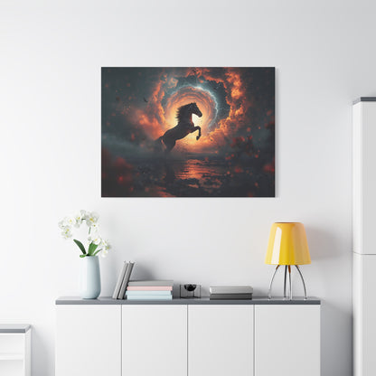 Mystic Stallion Canvas Wall Art - Horse Sunset Fantasy