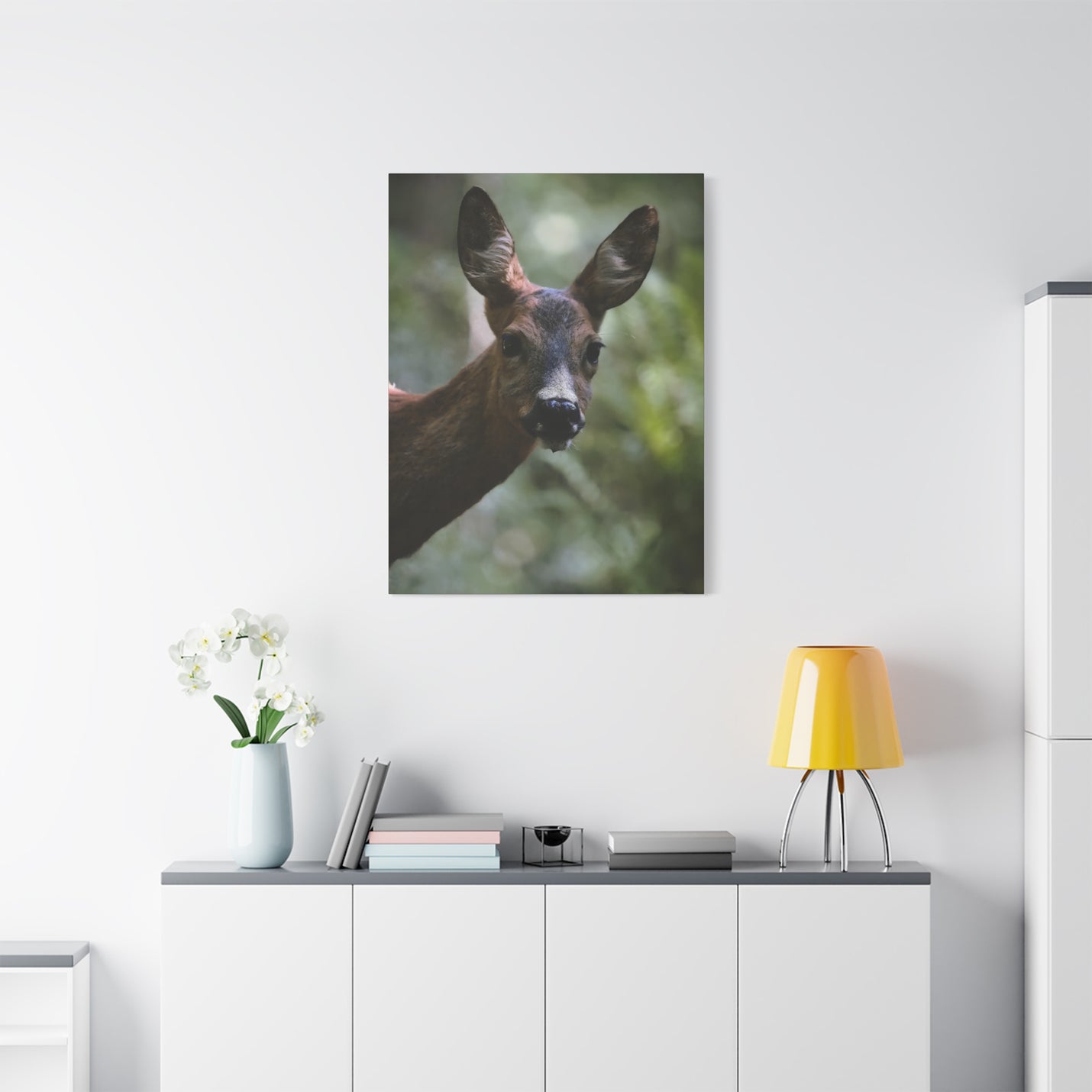 Premium 30″ x 40″ | 76.20 cm x 101.60 cm textured wildlife canvas print on a modern 1.25″ | 3.18 cm wood gallery inner frame.