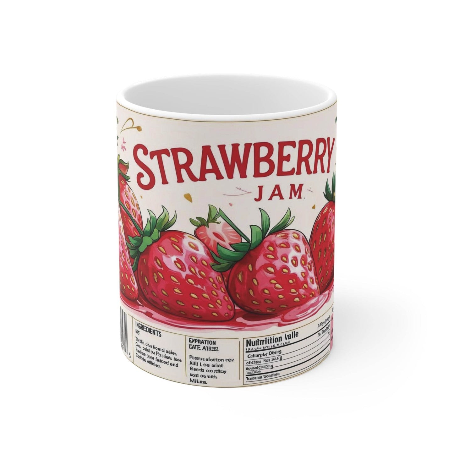 Mug - Sweet Strawberry Jam Design Coffee Cup - A Pretty Print