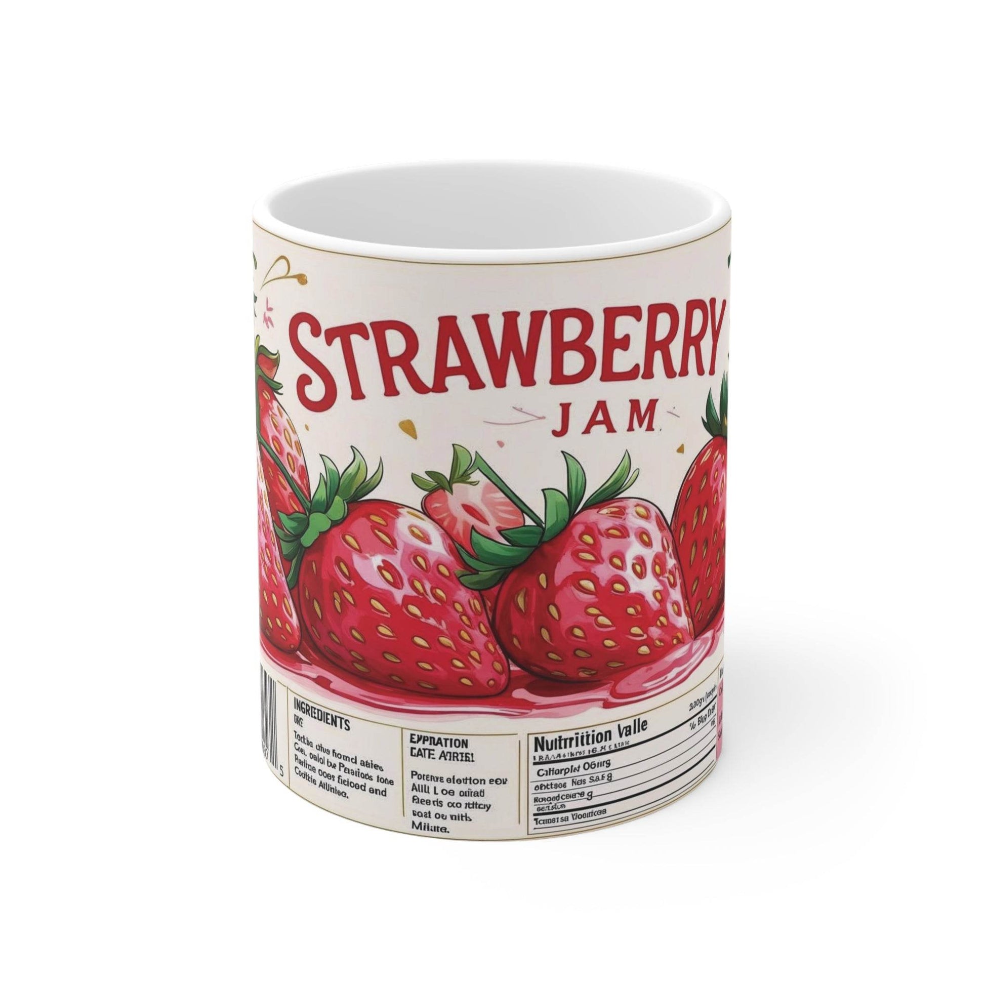 Mug - Sweet Strawberry Jam Design Coffee Cup - A Pretty Print