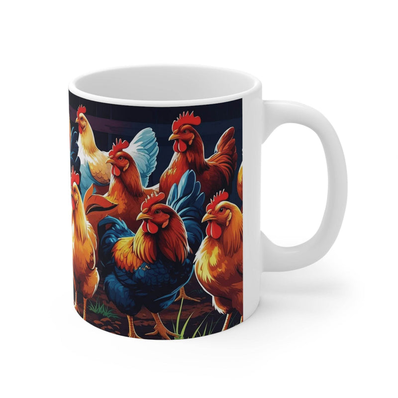 Glänzender 325ml Keramik-Hühnerbecher mit bequemem Henkel, ideal als fröhliches Geschenk zum Geburtstag oder zu Feiertagen.