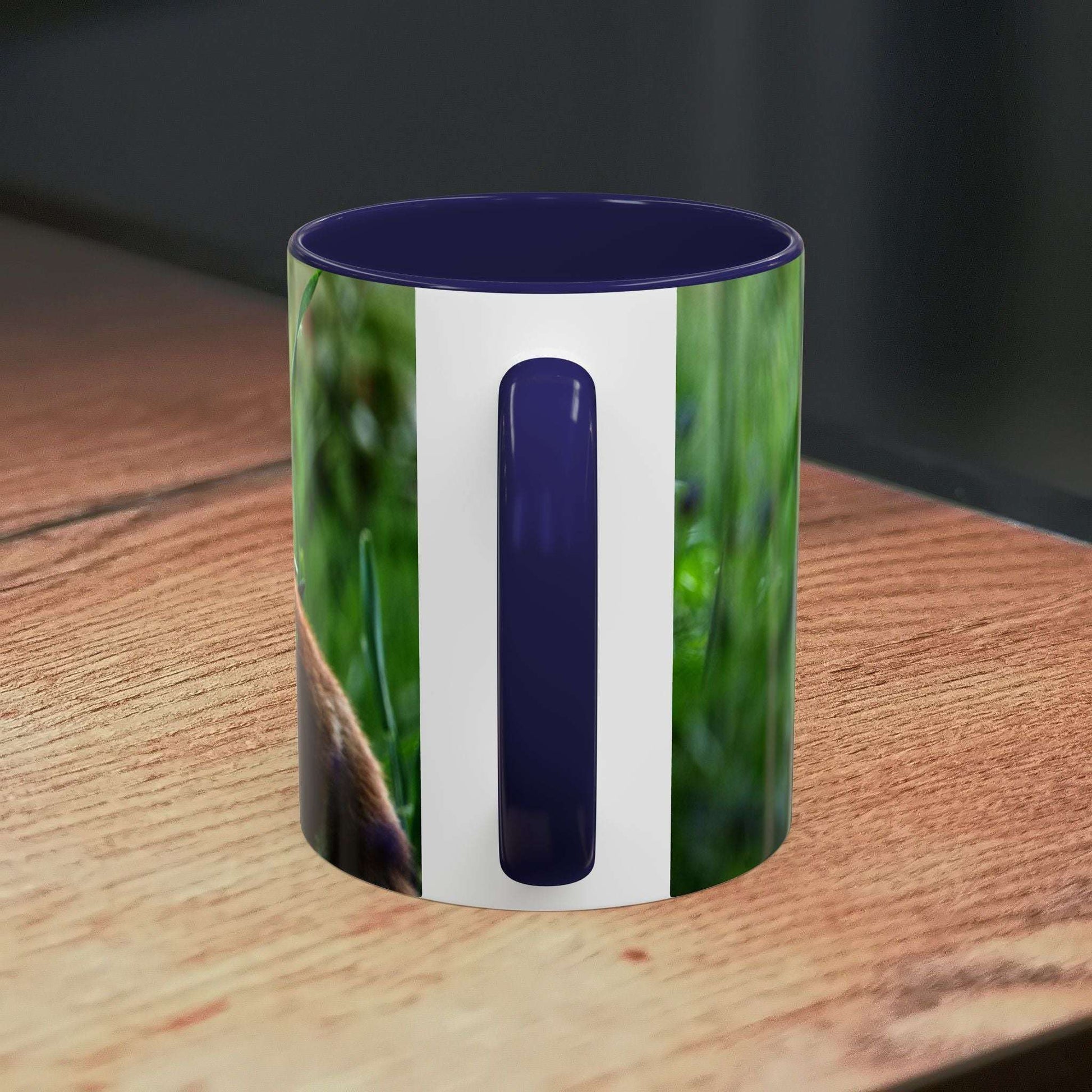 Fox-inspired accent coffee mug with nature design and ceramic build.