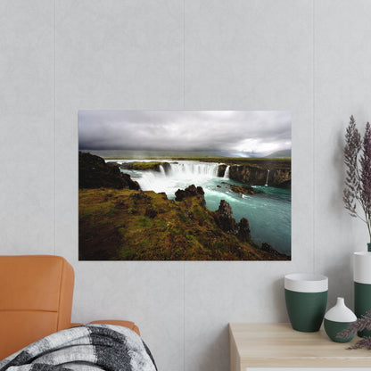 Poster, Godafoss Waterfall Northern Iceland, Photography Print, Wall Decor, Nature Art, Home Decoration