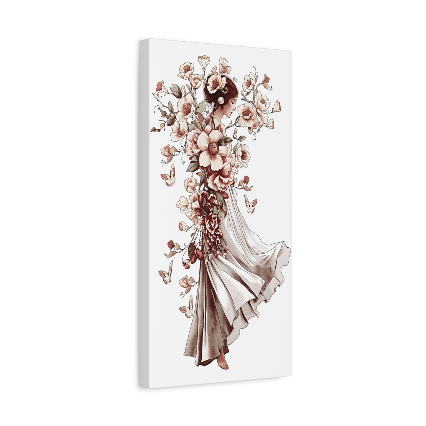 Floral Ballet Canvas Print — Elegant Dancing Woman Wall Art