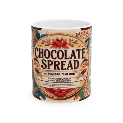 Mug - Chocolate Spread Design Ceramic Coffee Cup - A Pretty Print