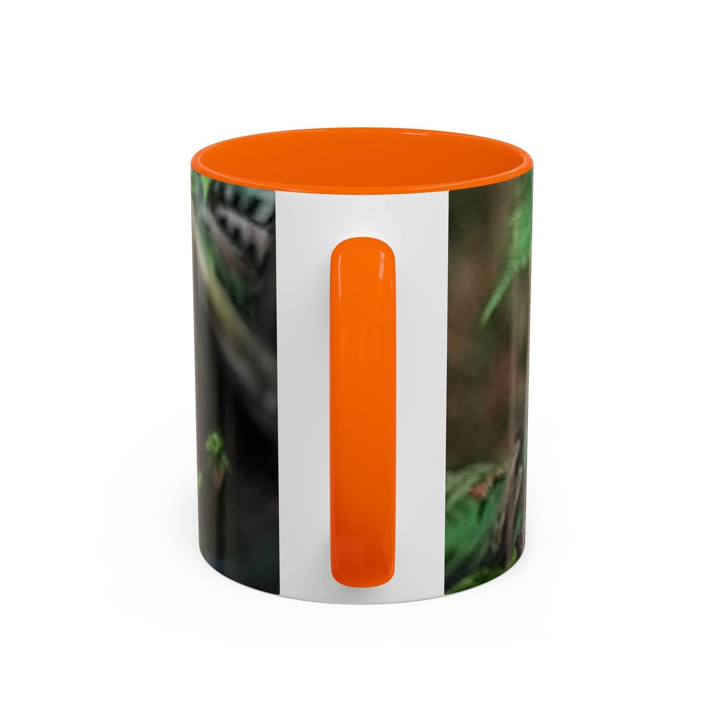 Nature inspired colorful jay 11oz mug featuring an orange inner rim.