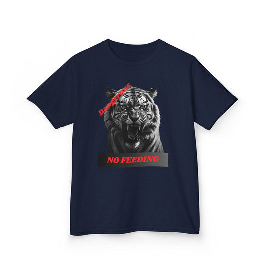 Only For The Brave - Kids Graphic Tee - Youth Tiger 'Dangerous: No Feeding' Tee - A Pretty Print