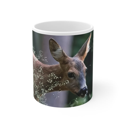 Nature-Inspired Deer Ceramic Mug - 11oz