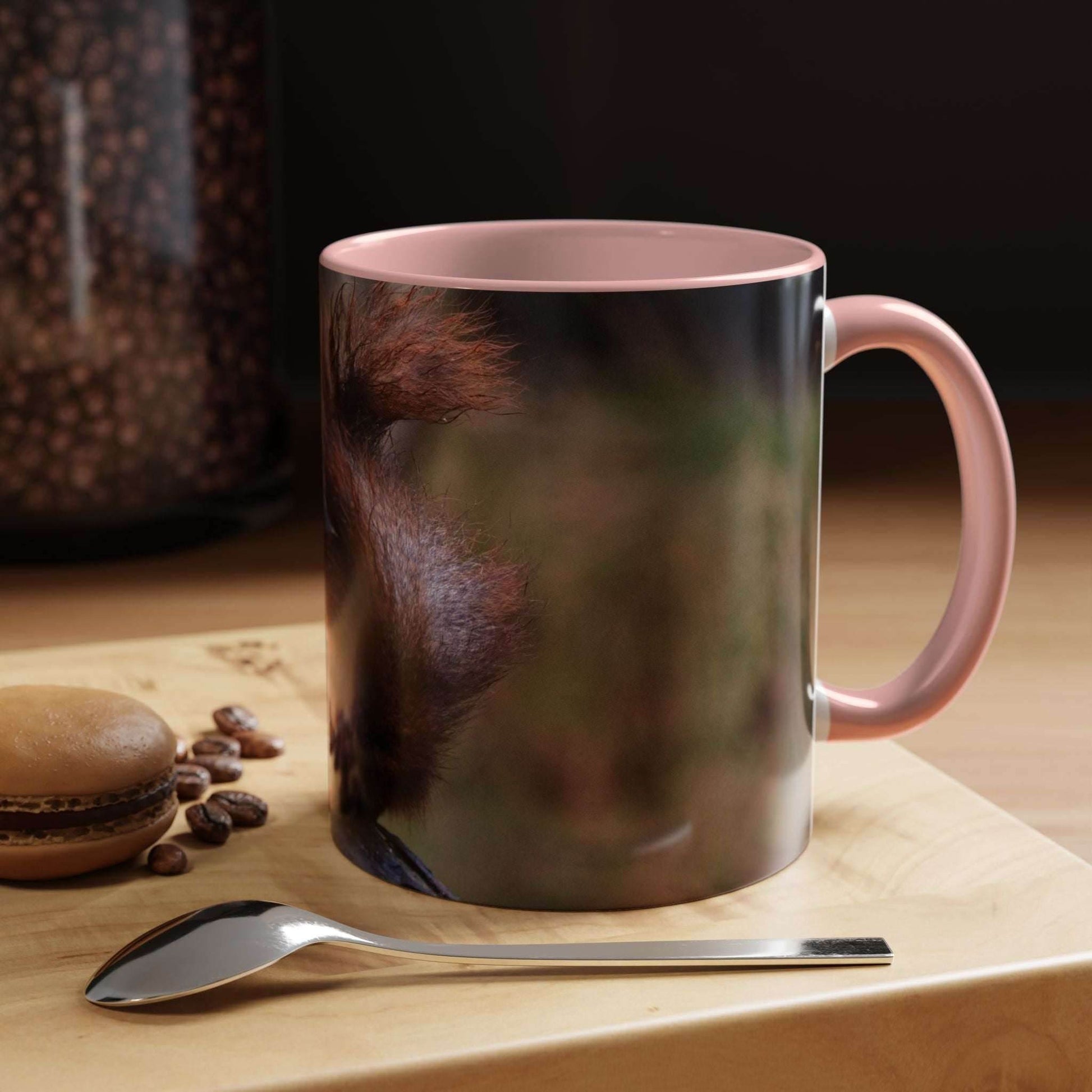 Squirrel Coffee Mug with cute animal design, ideal gift for nature lovers, ceramic, durable, rustic style.