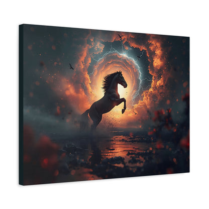 Mystic Stallion Canvas Wall Art - Horse Sunset Fantasy