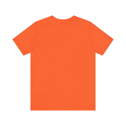 Nature-inspired 'I Be-Leaf In Nature' unisex tee, eco-friendly fashion, orange short sleeve.
