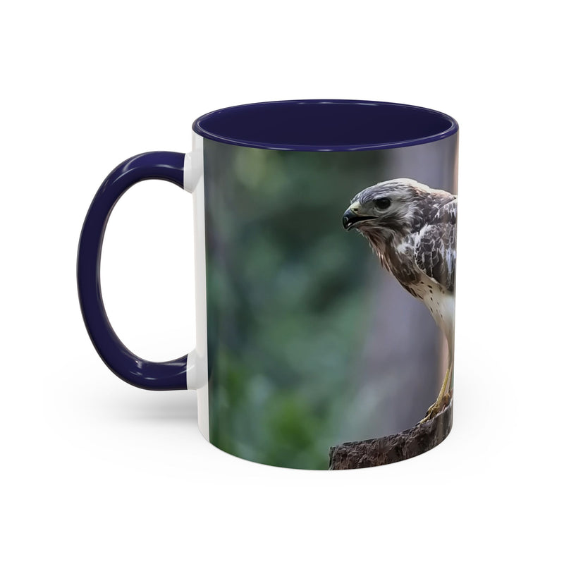 Mäusebussard Becher 325ml mit Naturdesign, navy Henkel und Inneren.