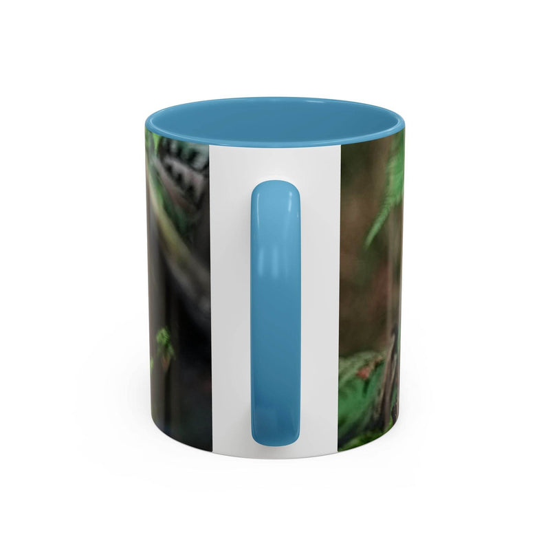 Nature inspired colorful jay 11oz mug featuring a light blue inner rim.