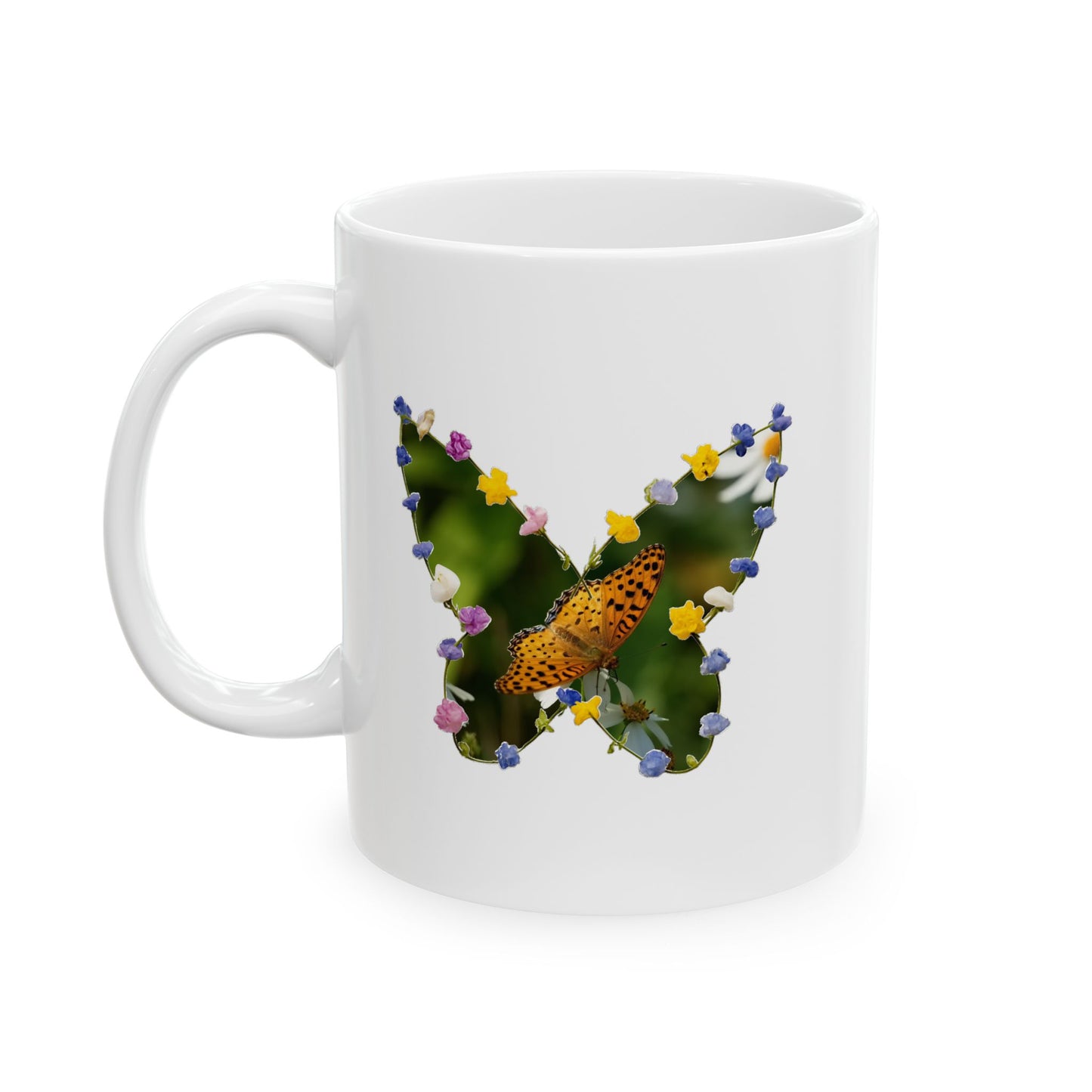 Butterfly Floral Ceramic Coffee Mug — 11oz & 15oz