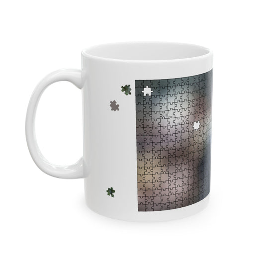 Puzzle Piece Diploderma Ceramic Mug – Botanical Nature Coffee Mug (11oz & 15oz)