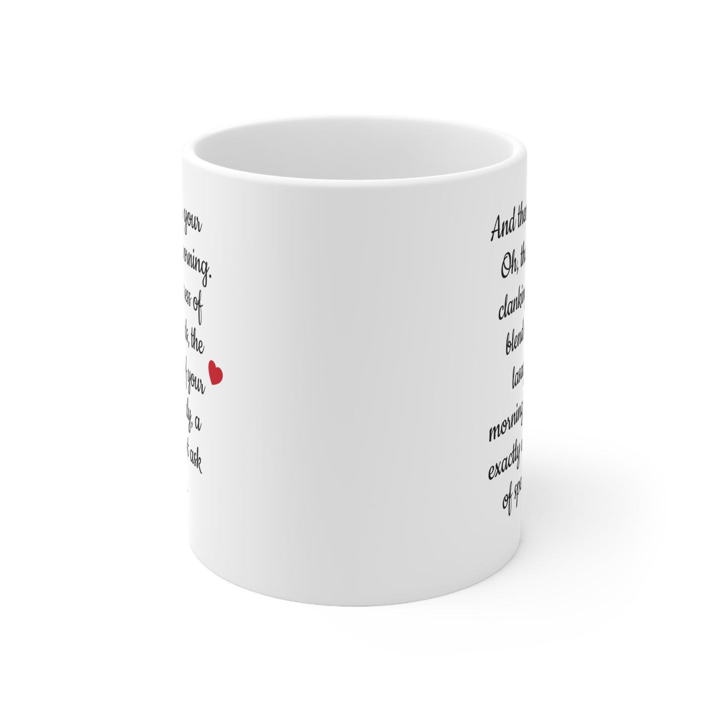 Eleganter 325ml Kaffeebecher mit handgeschriebenem Motiv, ein herzerwärmendes Geschenk für gemütliche Stunden und Teepausen.