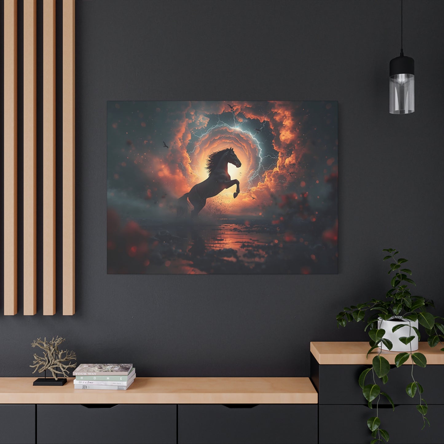 Mystic Stallion Canvas Wall Art - Horse Sunset Fantasy