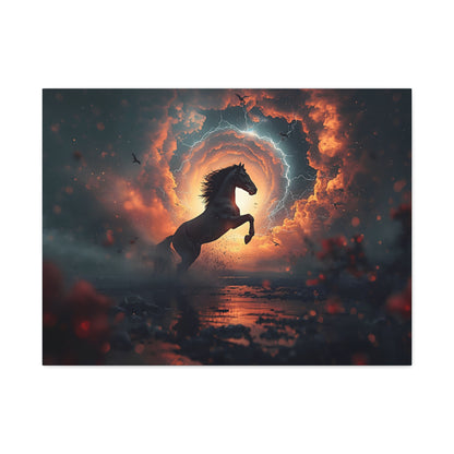 Mystic Stallion Canvas Wall Art - Horse Sunset Fantasy