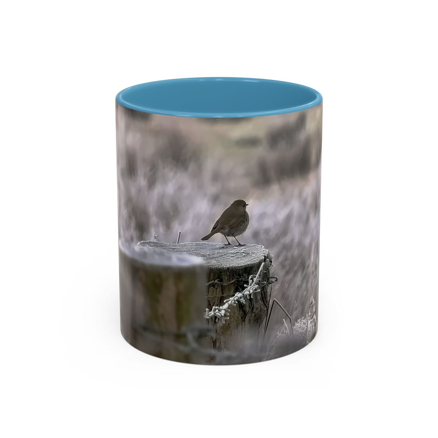 Rustic Robin Accent Coffee Mug — Nature Bird Photography