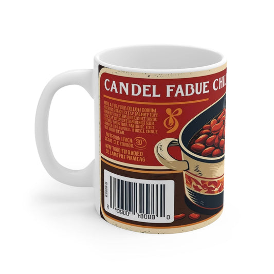 Mug - Steamy Can of Chili Beans Ceramic Coffee Cups - A Pretty Print